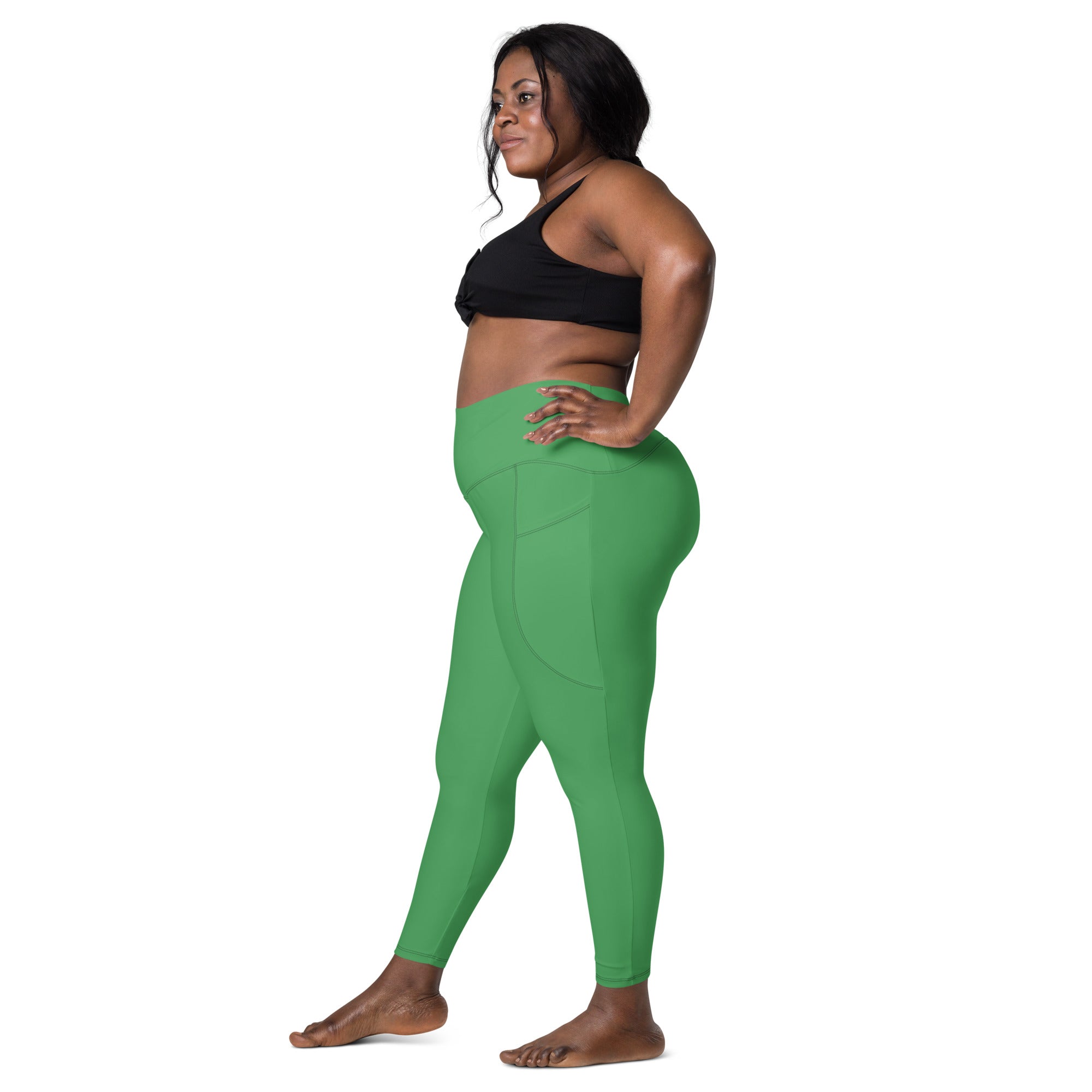 Women Green High Waist Leggings with pockets – BAGEH SHOP