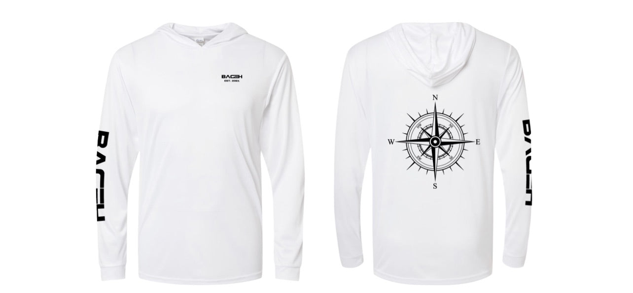 BAGEH Unisex Compass Long Sleeve Tee with Hoodie