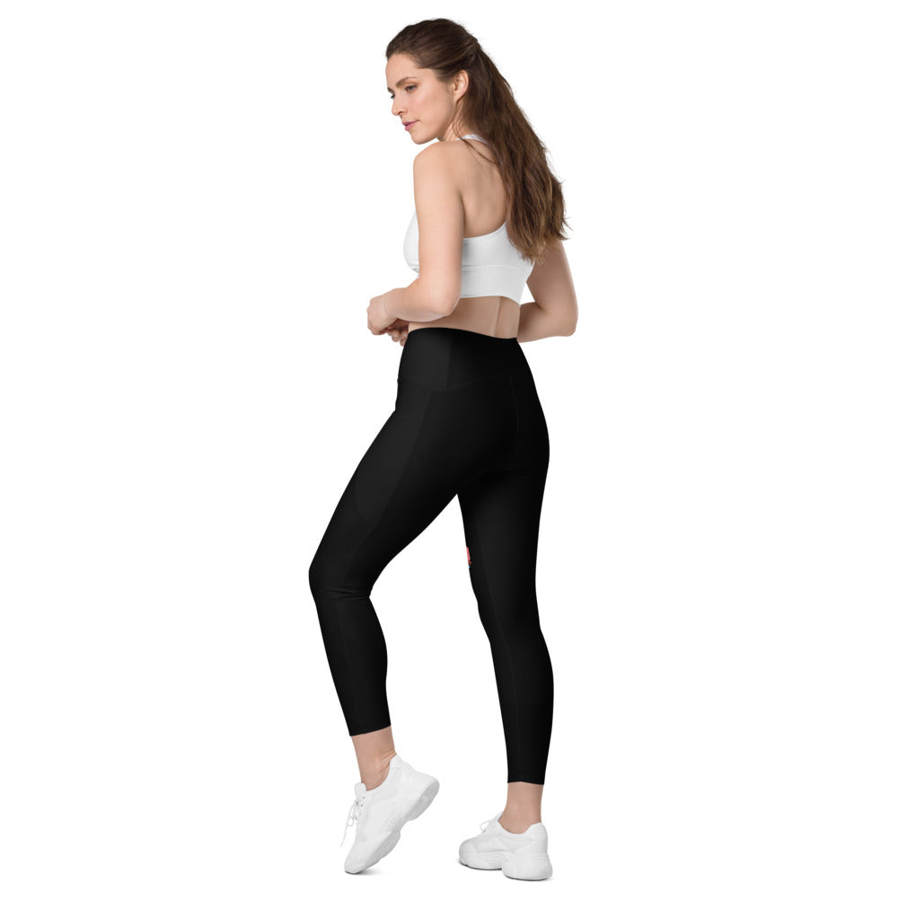 Women Crossover Leggings with Pockets Regular Fit and Plus Size