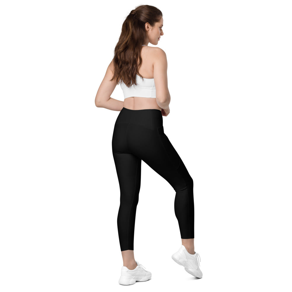 Women Crossover Leggings with Pockets Regular Fit and Plus Size