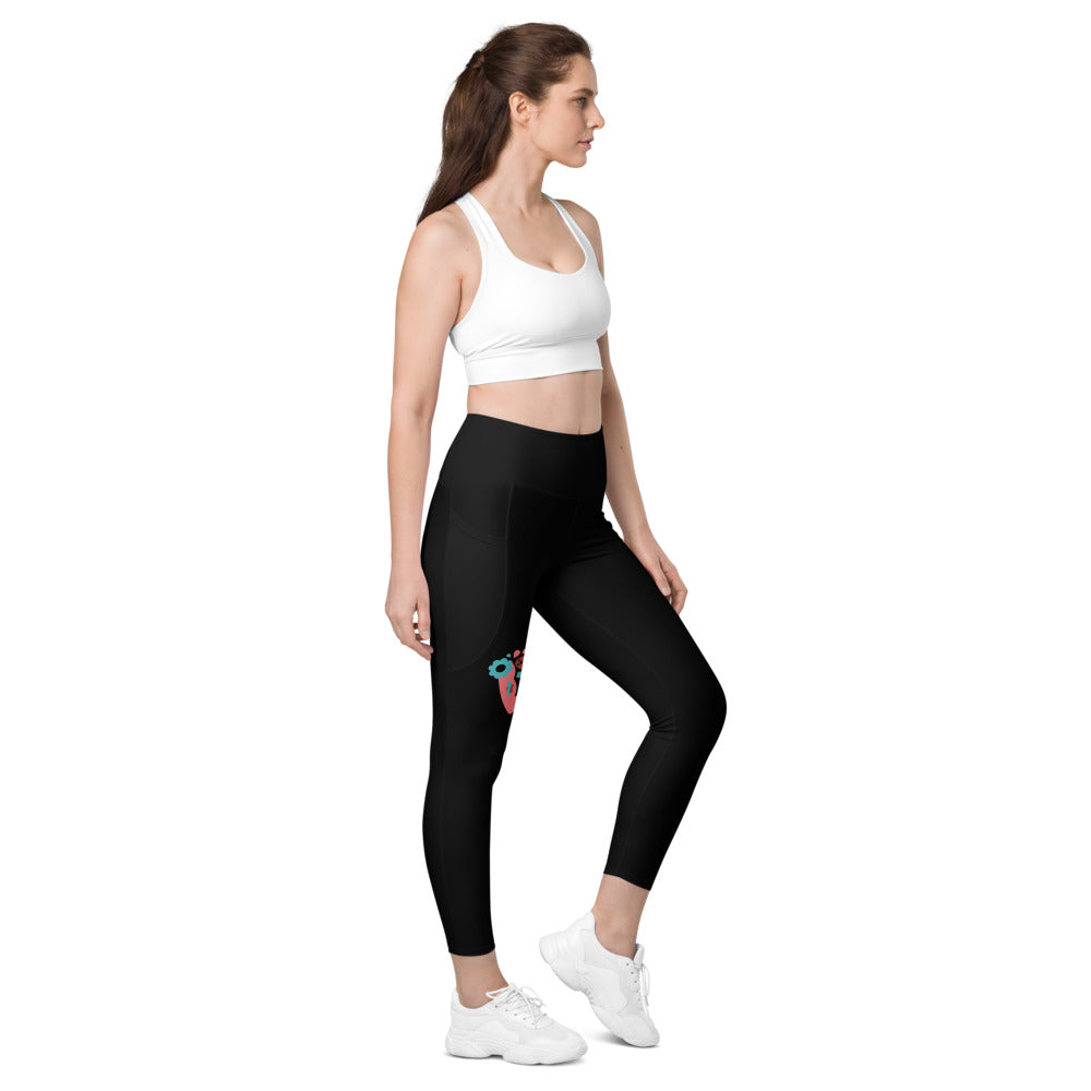 Women Crossover Leggings with Pockets Regular Fit and Plus Size