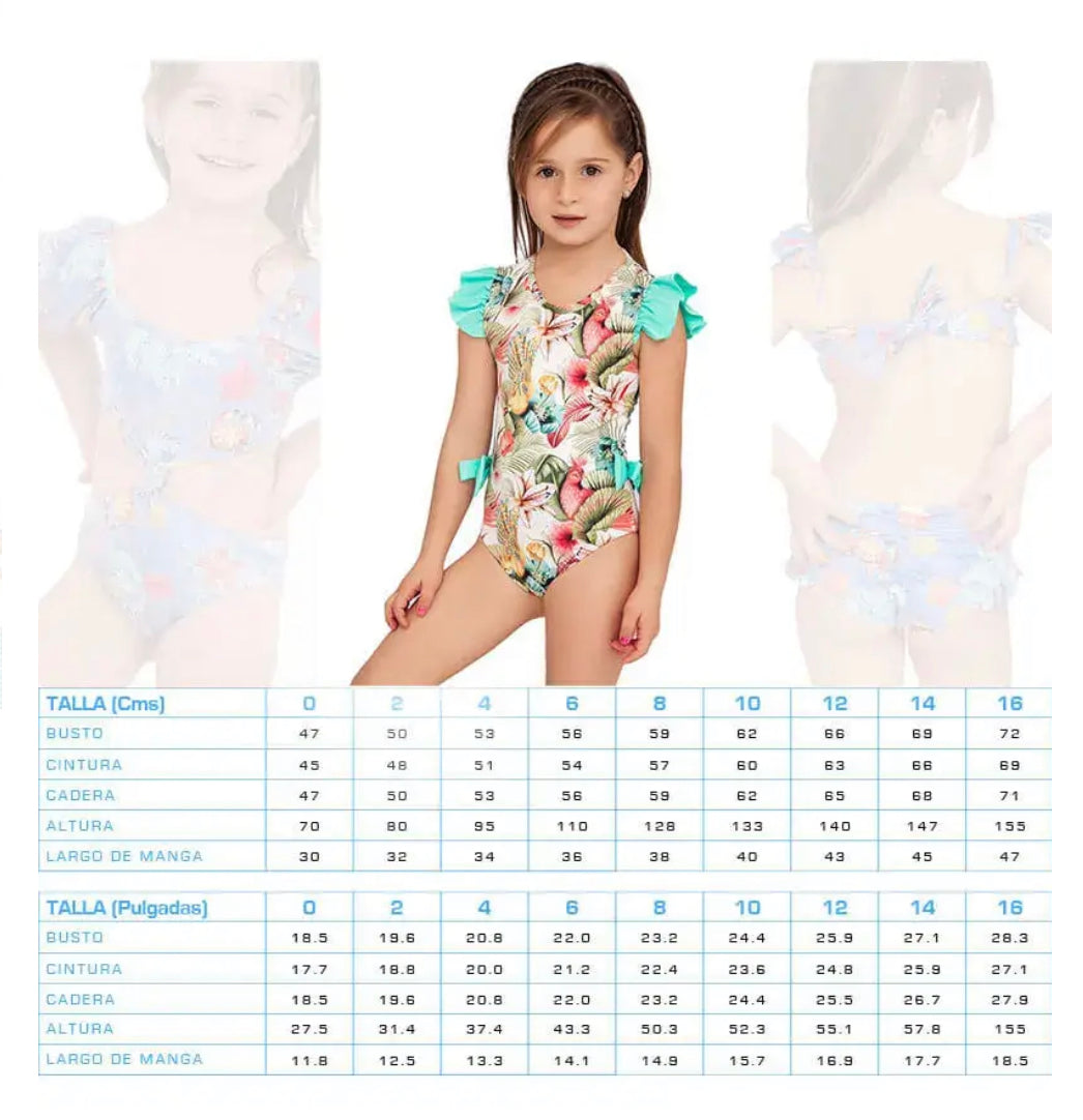 Agua Maria Girls One Piece Short Sleeve Deep Dive - Emilia